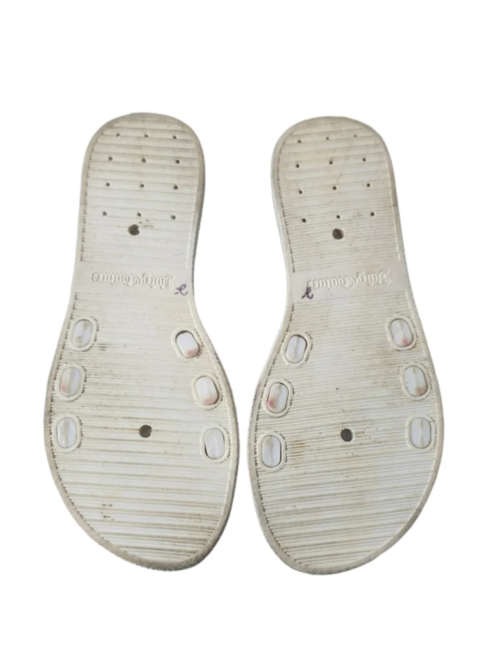 Juicy Couture Squaw Valley Rhinestone Butterfly Slide Sandals Youth Size 3 Bling